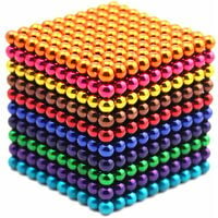 Lot de 1000 boules magnétiques de 3mm pour mélanger le soulagement du stress 10 couleurs (mélange de couleurs, 1000 pièces)
