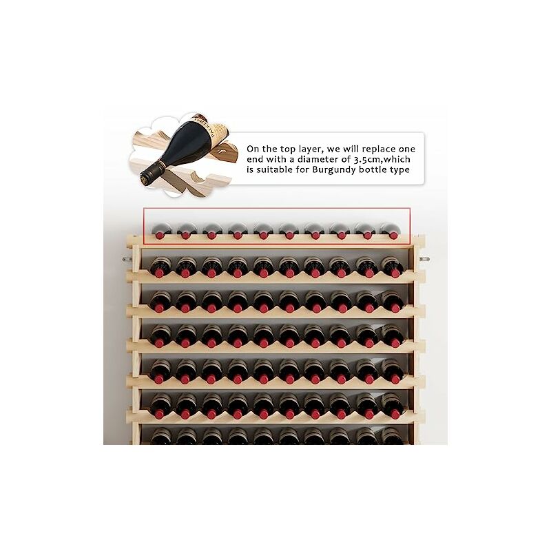 Étagère à Vin En Bambou Relaxdays - Pour 6 Bouteilles, Rangement Horizontal, Design Arqué Naturel - 5