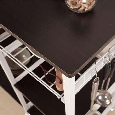 NEED Meuble Rangement Desserte de Cuisine,Etagères de Cuisine pour Le Stockage,Étagère Four à Micro-Ondes Rack Cuisine étagère Etagères de Cuisine,avec 3 Tablettes,90x39x83 CM