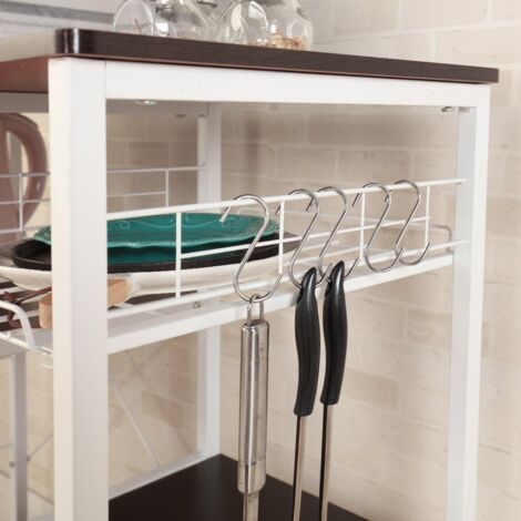 NEED Meuble Rangement Desserte de Cuisine,Etagères de Cuisine pour Le Stockage,Étagère Four à Micro-Ondes Rack Cuisine étagère Etagères de Cuisine,avec 3 Tablettes,90x39x83 CM