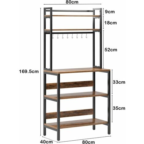 Étagère de rangement grillagée ajustable en métal à 3 niveaux For