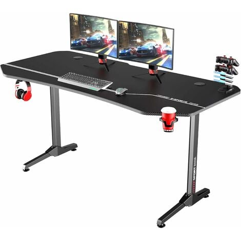 Bureau Gaming,100 55 90.5cm Esport Ergonomic Bureau Table Surface Fibre de  Carbone, Stable K