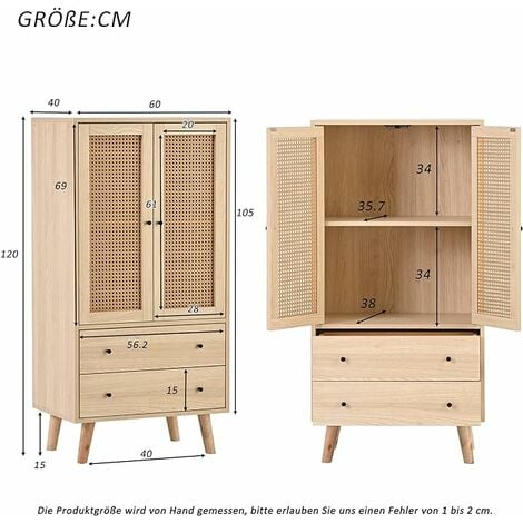 NEED Buffet Armoire de Cuisine Meuble de Rangement Commode Armoire avec Tiroirs pour Cuisine, Salle à Manger, Salon