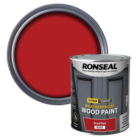 Ronseal 38776 10 Year Weatherproof Wood Paint Royal Red Gloss 750ml RSL38776