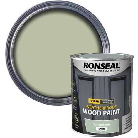 Ronseal 38790 10 Year Weatherproof Wood Paint Spring Green Satin 750ml RSL38790