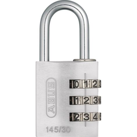 ABUS 46583 145/30 30mm Aluminum Combination Padlock in Silver with Mechanical Locking System