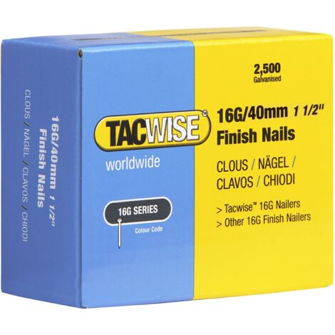 16 Gauge Straight Finish Nails 40mm Pack 2500 TAC0319