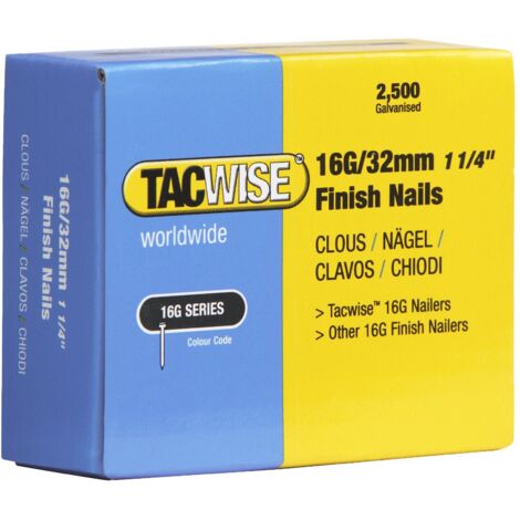 16 Gauge Straight Finish Nails 32mm Pack 2500