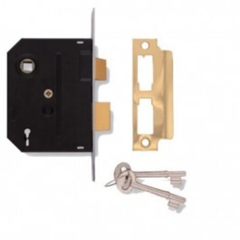 UNION J2295-PL-2.50 2295 2 Lever Mortice Sashlock Polished Brass 63mm 2.5in Box UNNJ2295PL25