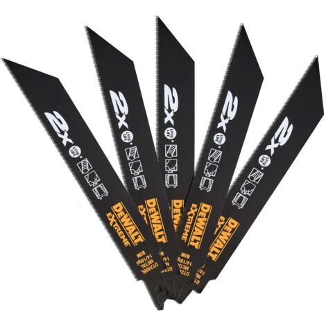 DEWALT DT2408L-QZ 2X Life Metal Reciprocating Blade 203mm x 14/18 TPI Pack of 5 DEWDT2408LQZ
