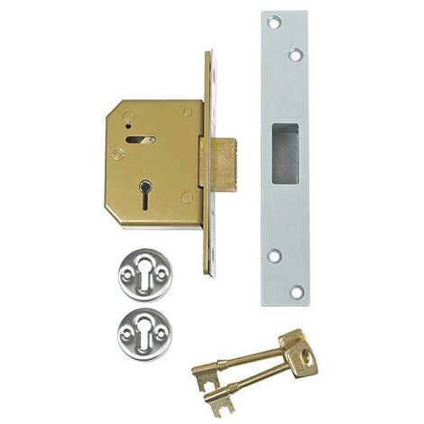 UNION V-3G115-SC-67 3G115 C Series 5 Lever Deadlock 67mm 2.5in Satin Chrome UNNV3G115C67