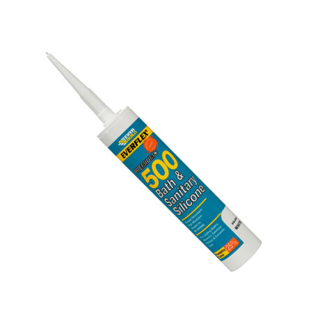 Everbuild 500WE 500 Bath & Sanitary Silicone Sealant White 290ml EVB500WH