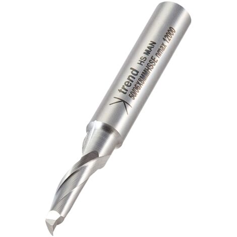 Trend 50/06X8MM HSSE Helical Plunge Router Bit, 6mm Cutting Diameter, 8mm Shank