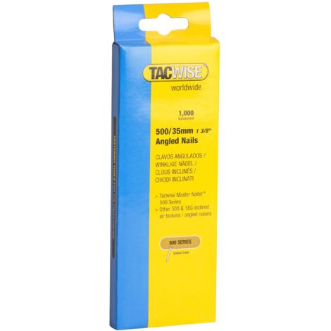 Tacwise 0482 Type 500 35mm Angled 18G Brad Nails Galvanised 1000 Pack - 400ELS