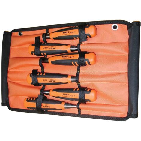 Bahco Bevel Edge Wood Chisel Set in Roll 6 Piece BAH424PS6ROL