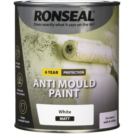 Ronseal 36623 6 Year Anti Mould Paint White Matt 750ml RSLAMPWM750