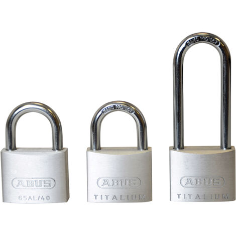 ABUS 56380 64TI/40mm TITALIUM Padlock Triple Pack 1 Long Shackle ABU64TI4063T