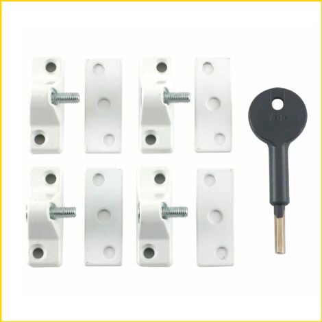 Yale Locks V-8K118-4-WE 8K118 Economy Window Lock White Finish Pack of 4 Visi YALV8K1184WE