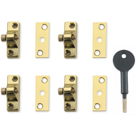 Yale Locks 8K118 Economy Window Lock Electro Brass Finish Pack of 4 Visi YALV8K1184EB