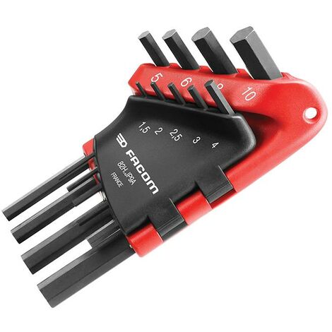 Facom 82H.JP9A 82H.JP9A Hexagon Key Set, 9 Piece (1.5-10mm) FCM82HJP9A