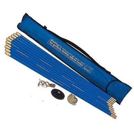 Industrial Bailey 5431 30ft Drain Rod Unblocker Plunger Set Cleaning Rods Bag