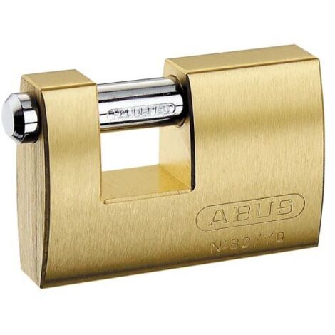 ABUS Mechanical 82/70mm Monoblock Brass Shutter Padlock Carded ABU8270C