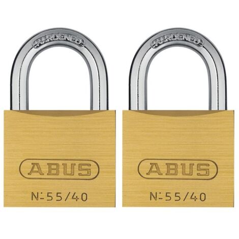 ABUS Mechanical 55/40mm Brass Padlocks Twin Pack ABU5540TC