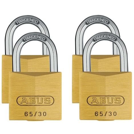 ABUS Mechanical 65/30mm Brass Padlock Quad Pack ABU6530QPK