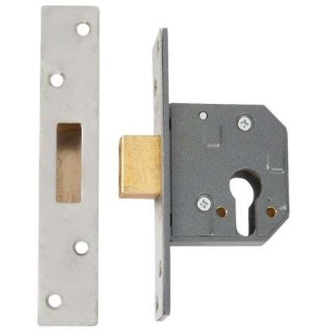 Yale 84 Standard Nightlatch 40mm Backset Dark Metallic Grey with Polished Brass Cylinder (Boxed)
