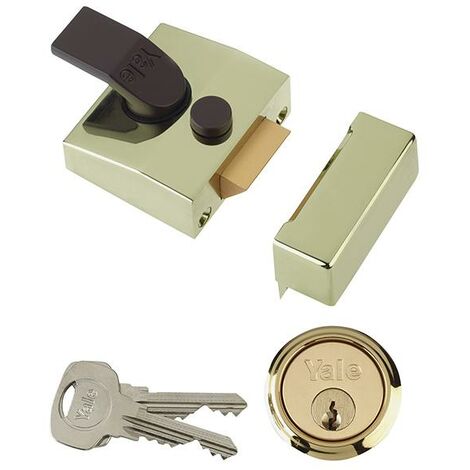 85 Deadlocking Nightlatch 40Mm Backset Brasslux Finish Box