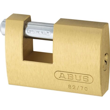 ABUS 11577 82/70mm Monoblock Brass Shutter Padlock Keyed Alike 8514 ABUKA11577