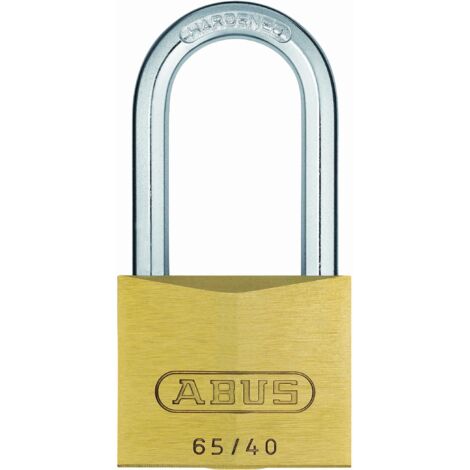 Abus Brass Padlock with 40mm Long Shackle, Medium Security, Keyed Alike, 65/40mm Size, Model 12012