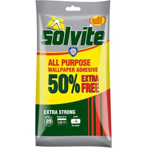 Solvite 1082225 All Purpose Wallpaper Paste Sachet 10 Roll + 50% Free SLVECCONOMY