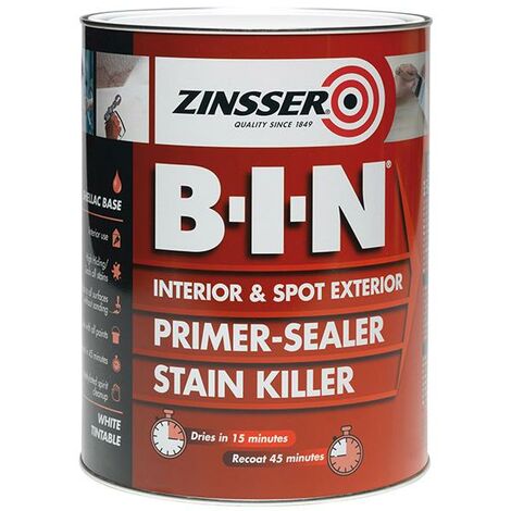 Zinsser BIN Primer Sealer - Stain Killer Paint - White - 500ml (1/3)