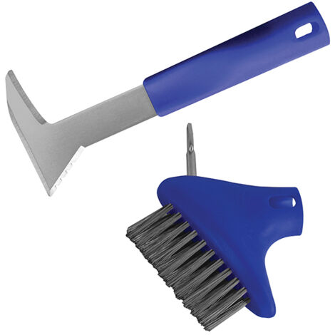 Faithfull 1631+1635 Auto-Lock Patio Steel Brush & Weeder FAIPATKIT