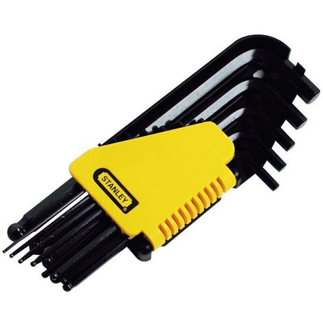 STANLEY 0-69-257 Ball End Hexagon Key Set, 12 Piece (1/16 - 3/8in) STA069257
