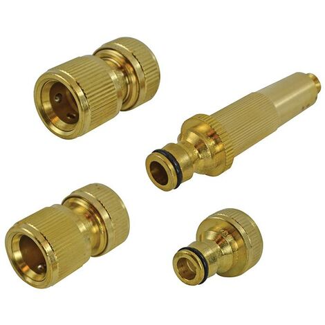 Faithfull SB3102 Brass Nozzle & Fittings Kit 4 Piece 12.5mm (1/2in) FAIHOSESET4