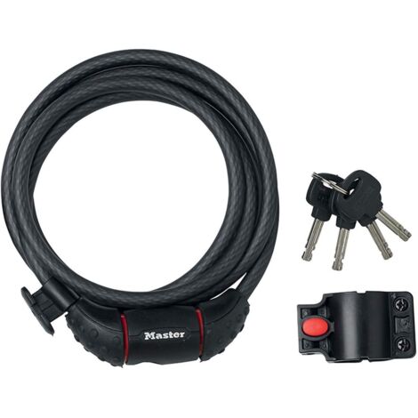 Master Lock 8130EURDPRO Black Braided Steel Keyed Cable 1.8m x 10mm MLK8130E
