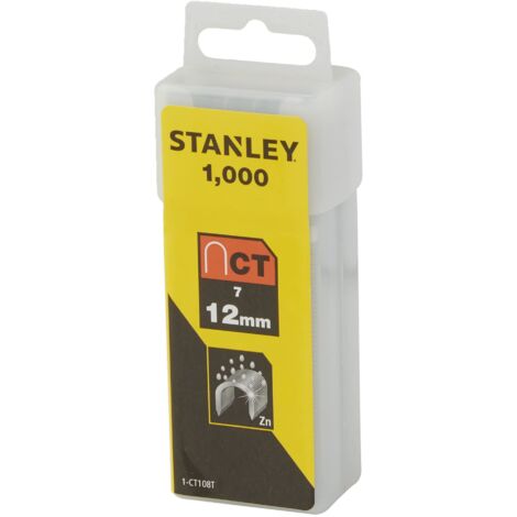 Stanley CT100 Curved Cable Clamps for Cable Tacker, 12mm, Rust-Resistant, Pack of 1000