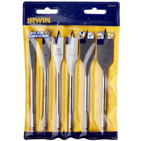 Irwin 10502826 Blue Groove 4X Flat Bit Set, 6 Piece IRW10502826