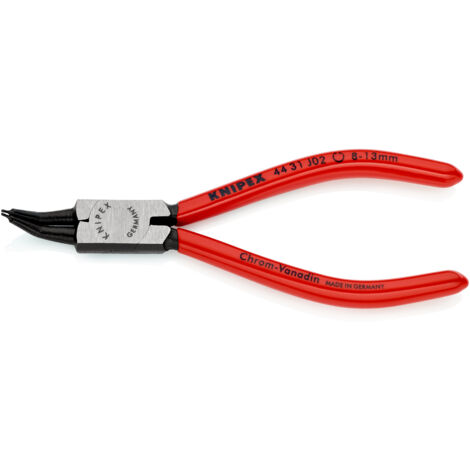 KNIPEX 44 31 J02 Circlip Pliers for internal circlips in bore holes 45° angled plastic coated black atramentized 140 mm