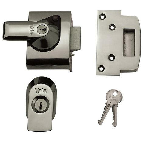 Yale Locks BS2 Nightlatch British Standard Lock 40mm Backset Chrome Finish Visi YALPBS2CH