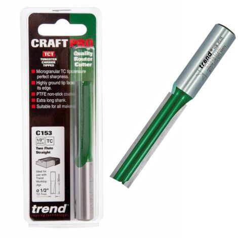 Trend C153X1/2TC C153 x 1/2 TCT Two Flute Kitchen Worktop Cutter 12.7 x 50.0mm (1/5)