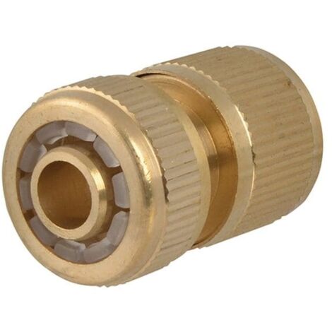 Faithfull Brass Female Water Stop Hose Connector 1/2in (12.5mm) (1/4)