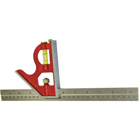 Faithfull 300mm (12-inch) Combination Square with Adjustable Head and Locking Mechanism FAICS300