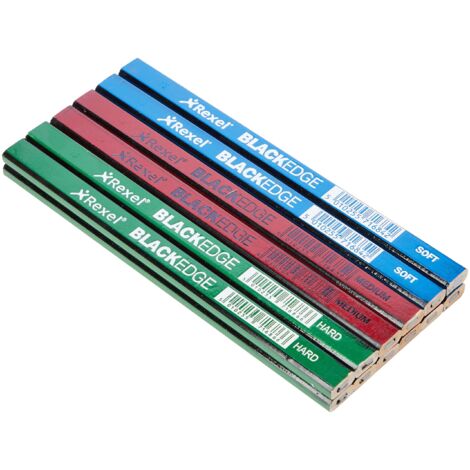 Blackedge 34326 Carpenter's Pencils - Assorted (Card 12) BLAA