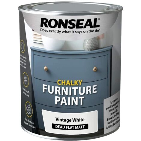 Ronseal Chalky Furniture Paint Vintage White 750ml RSLCFPVW750