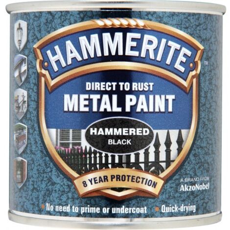 Hammerite Direct-to-Rust Hammered Finish Black Metal Paint 250ml