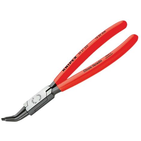 KNIPEX 44 31 J32 Circlip Pliers for internal circlips in bore holes 45° angled plastic coated black atramentized 225 mm