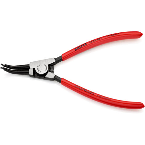 KNIPEX 46 31 A22 Circlip Pliers for external circlips on shafts 45° angled plastic coated black atramentized 185 mm